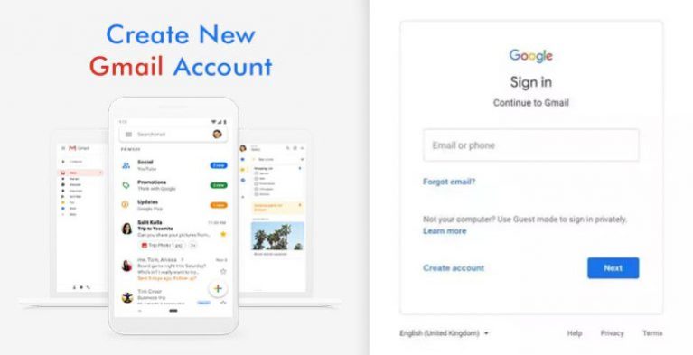 gmail create account free